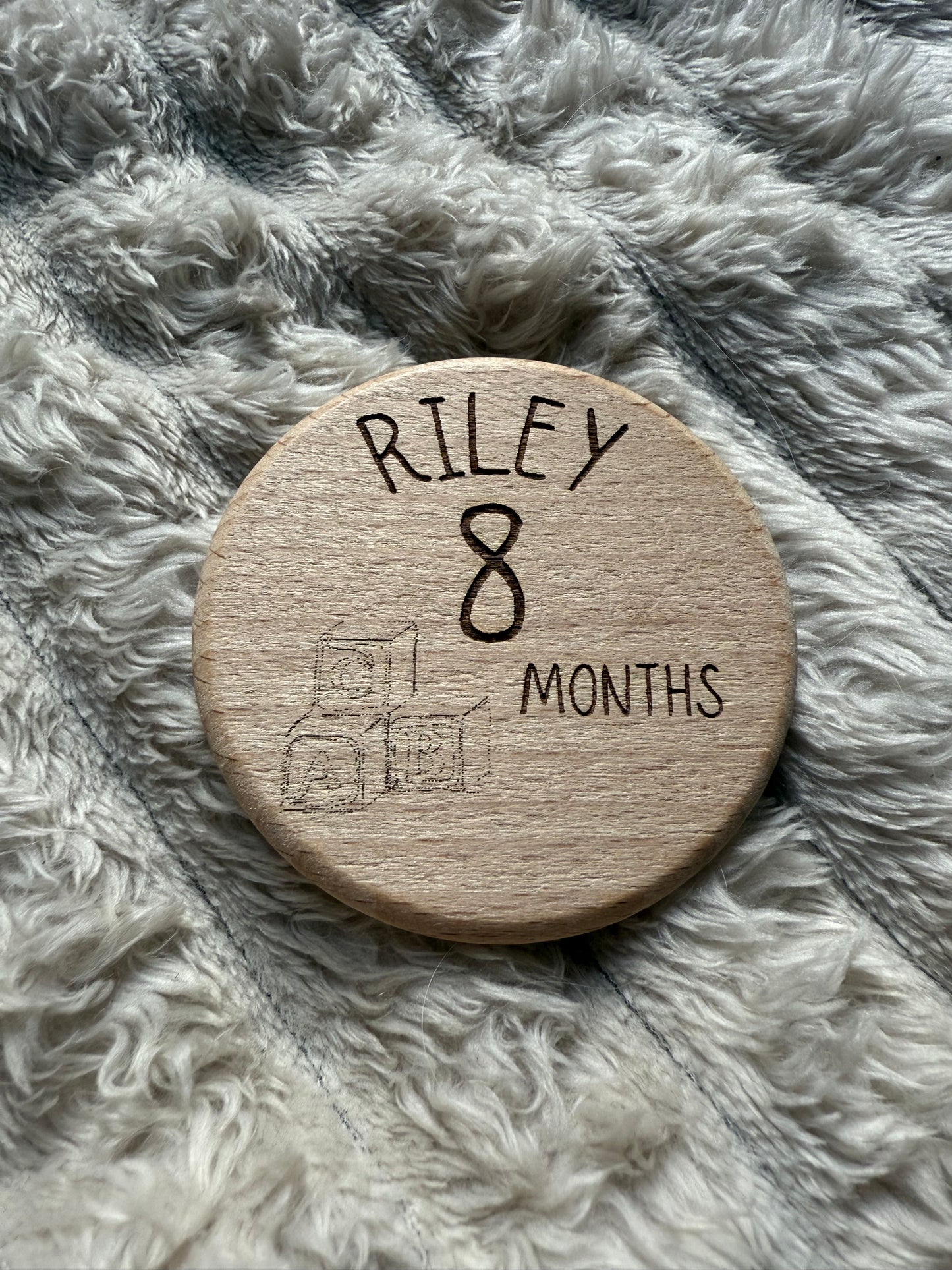 Personalised Month By Month Milestone Wooden Tiles