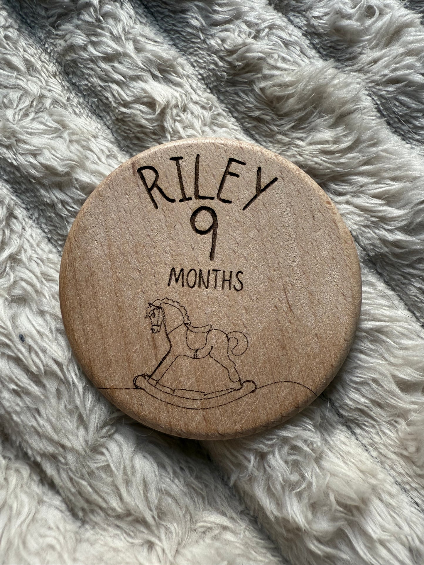 Personalised Month By Month Milestone Wooden Tiles