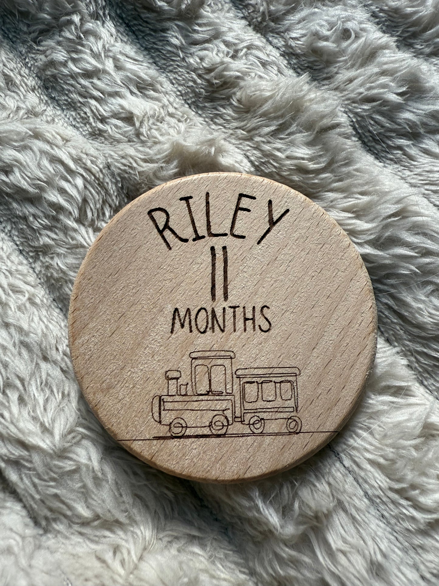 Personalised Month By Month Milestone Wooden Tiles