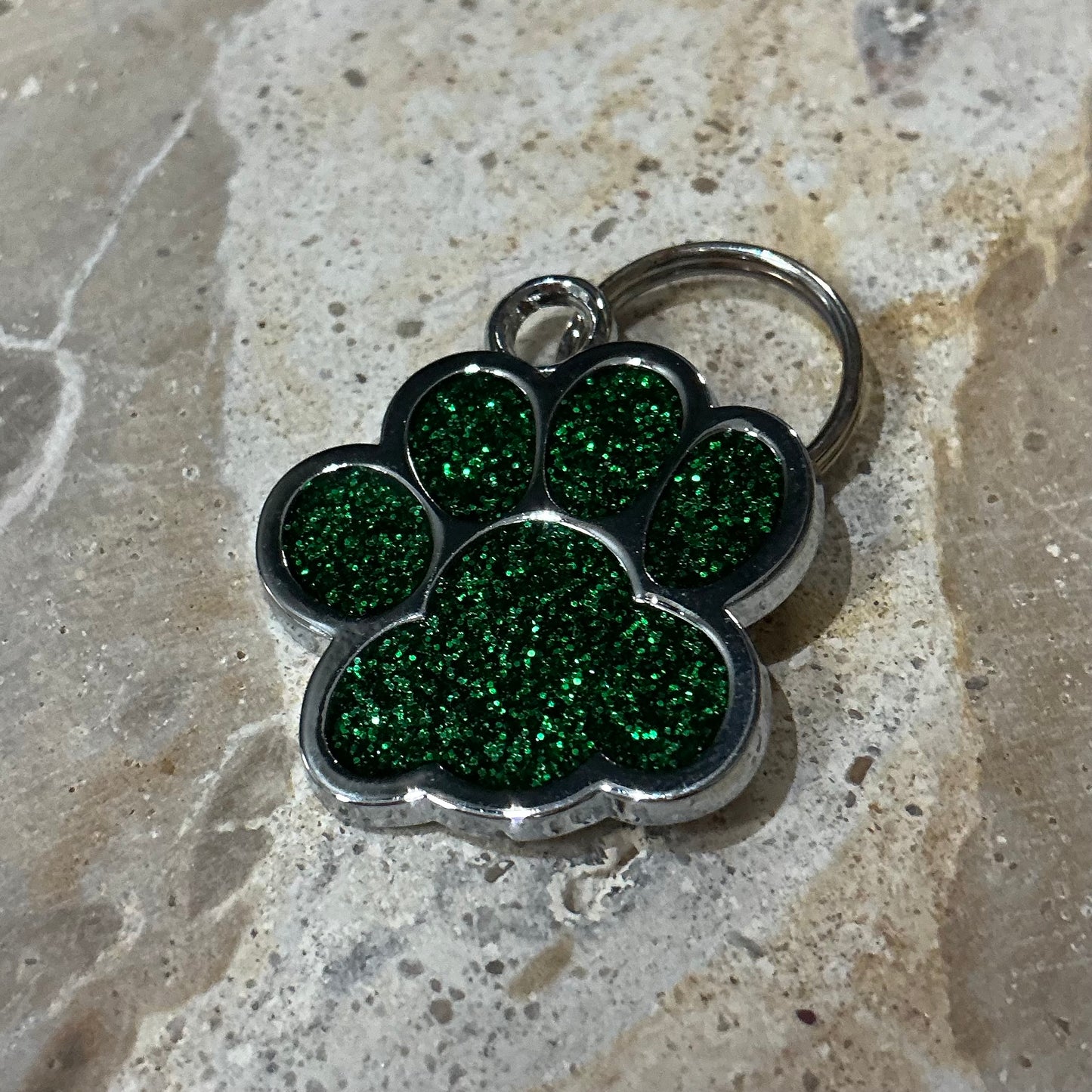 Coloured Glitter Paw Nametag | Custom Pet Accessories