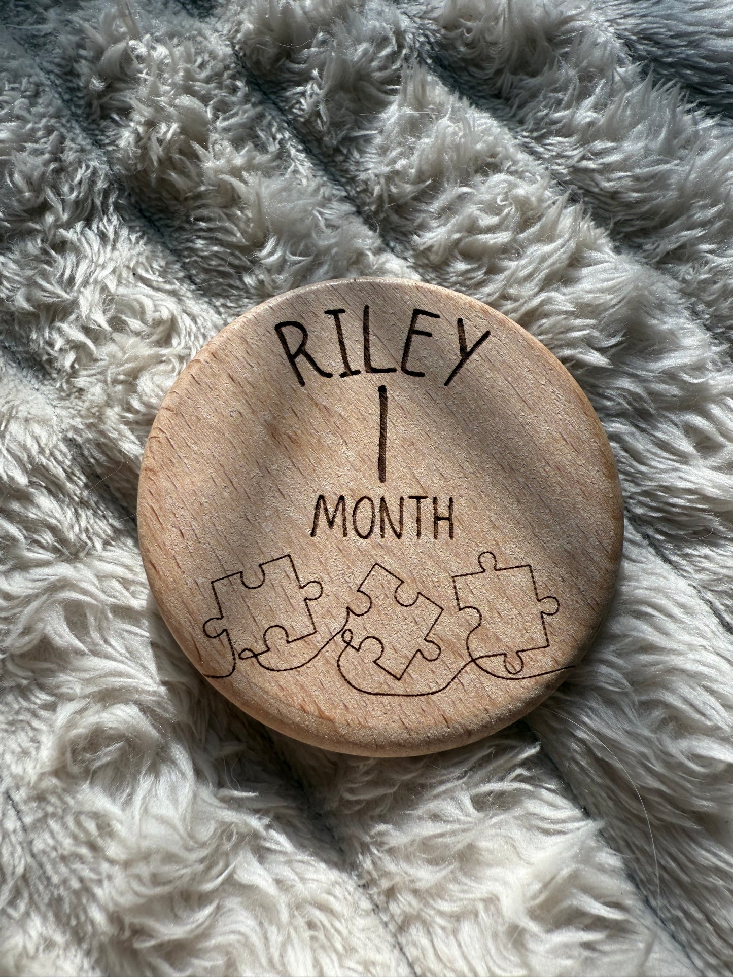 Personalised Month By Month Milestone Wooden Tiles