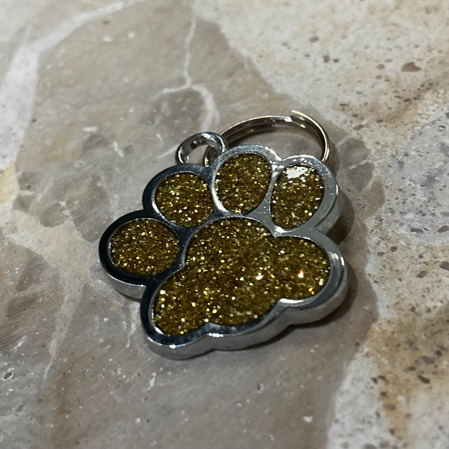 Coloured Glitter Paw Nametag | Custom Pet Accessories