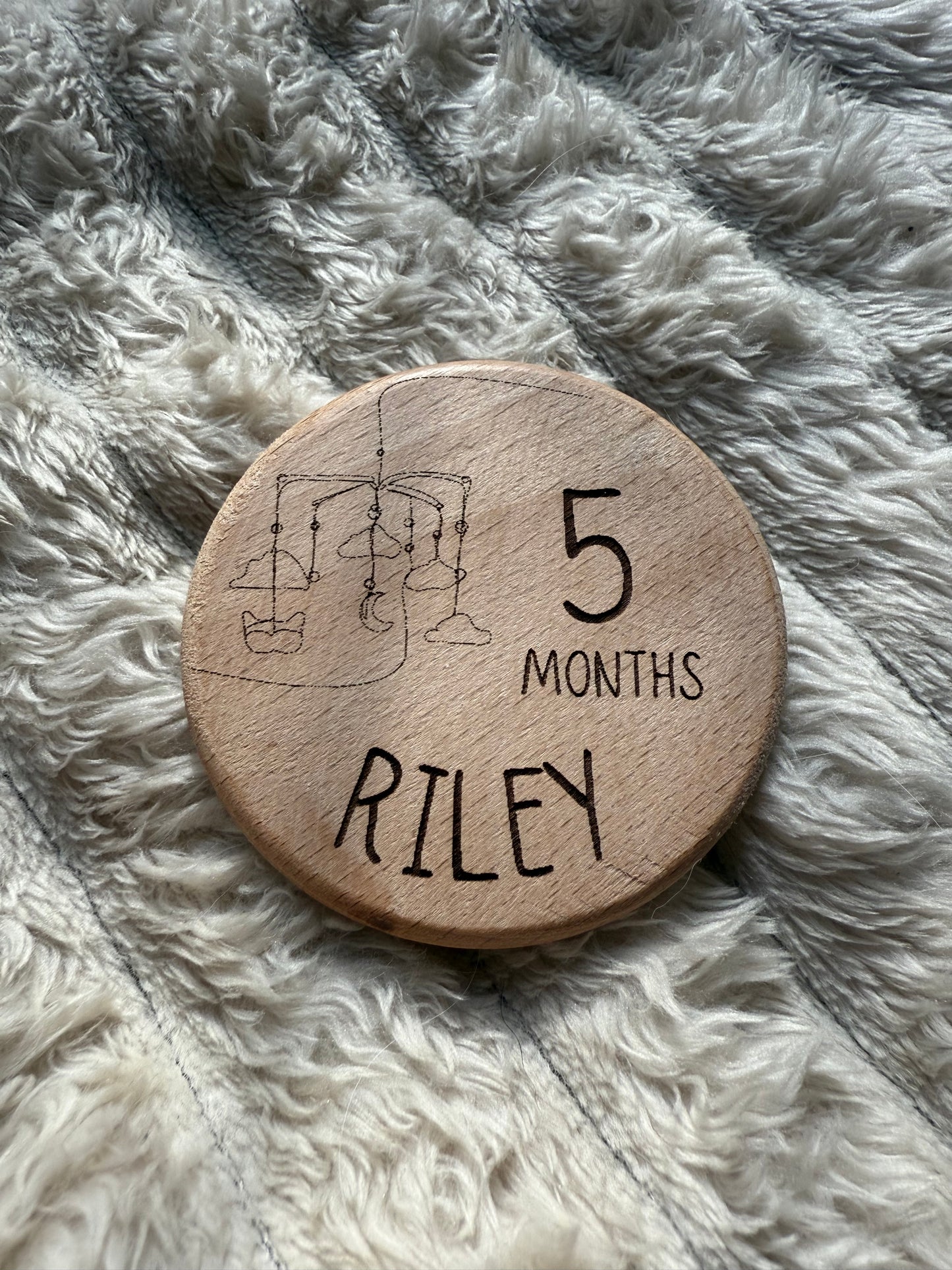 Personalised Month By Month Milestone Wooden Tiles