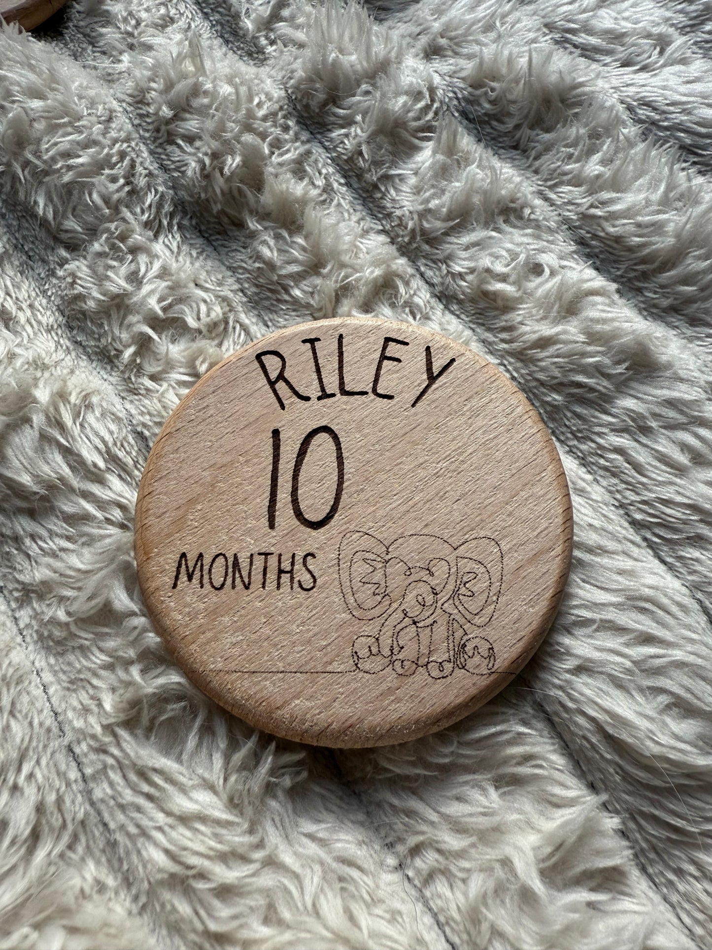 Personalised Month By Month Milestone Wooden Tiles