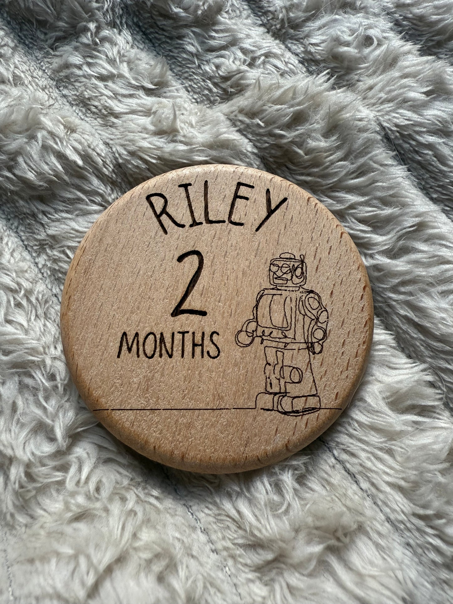 Personalised Month By Month Milestone Wooden Tiles
