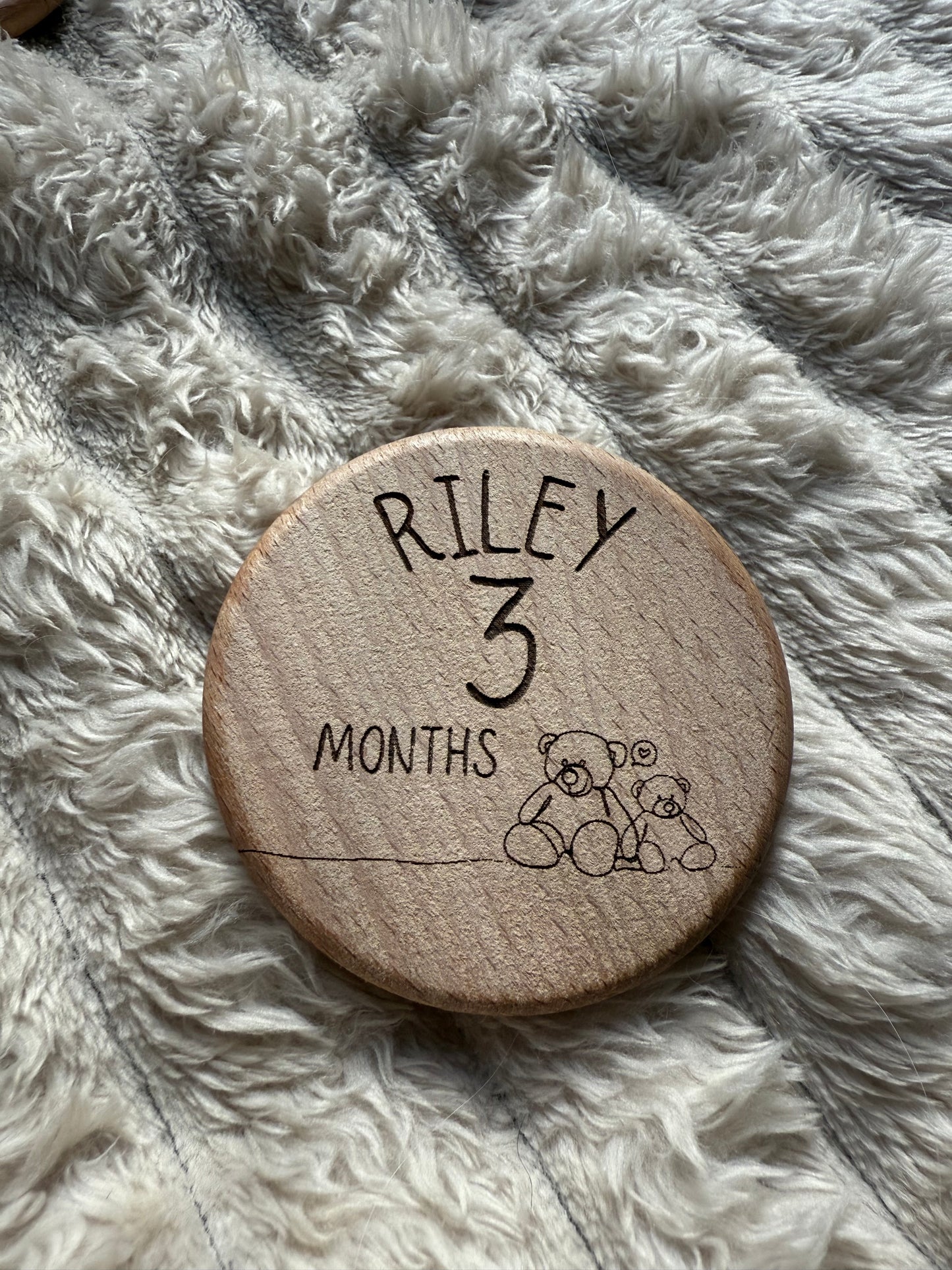 Personalised Month By Month Milestone Wooden Tiles