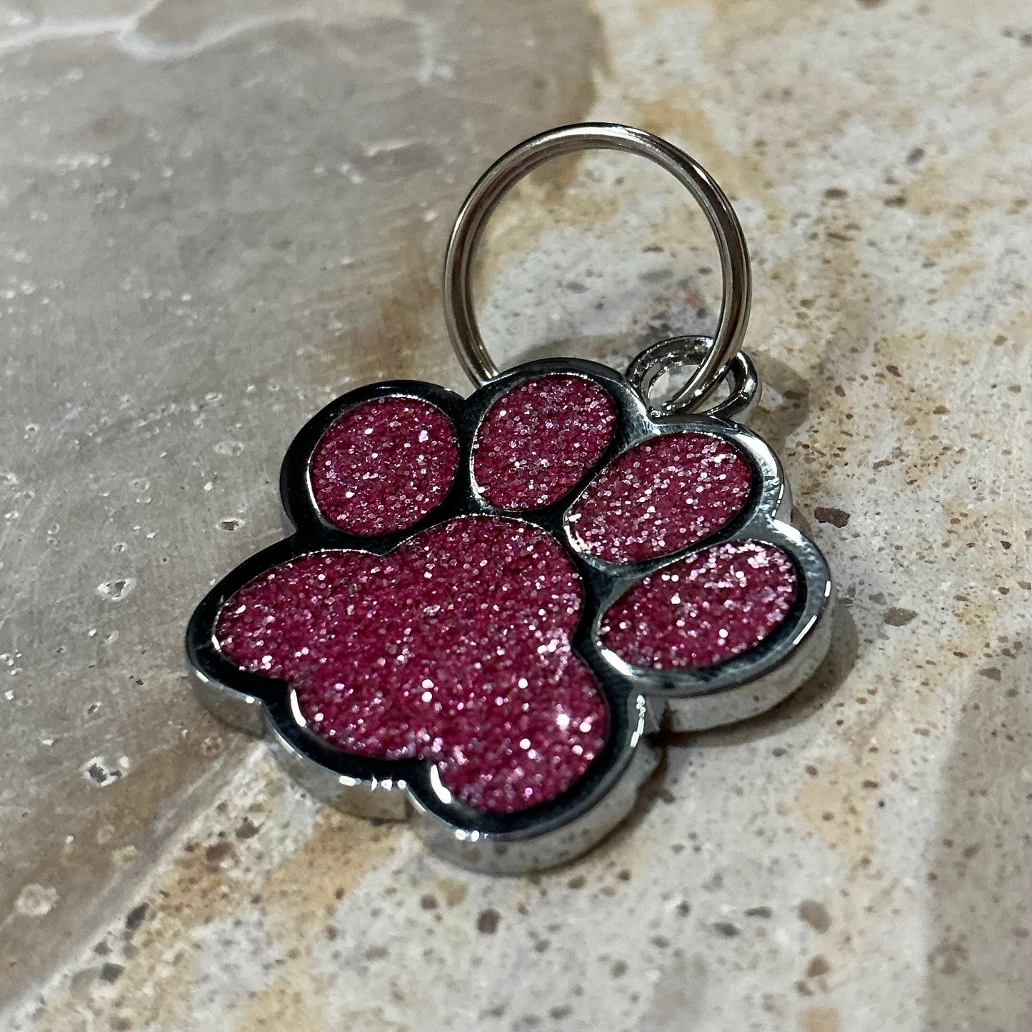 Coloured Glitter Paw Nametag | Custom Pet Accessories