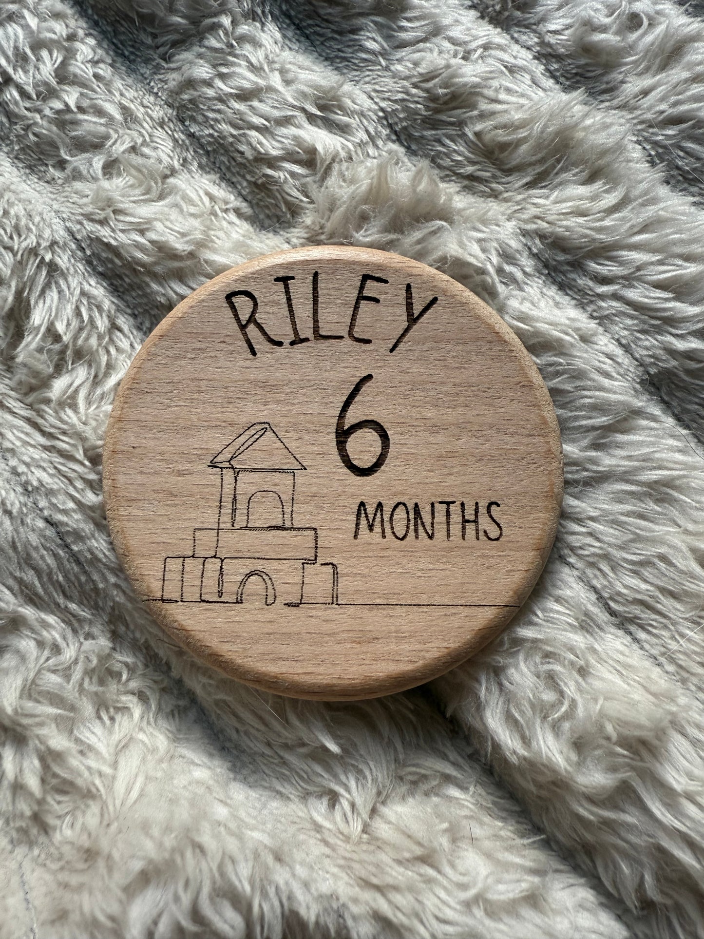 Personalised Month By Month Milestone Wooden Tiles