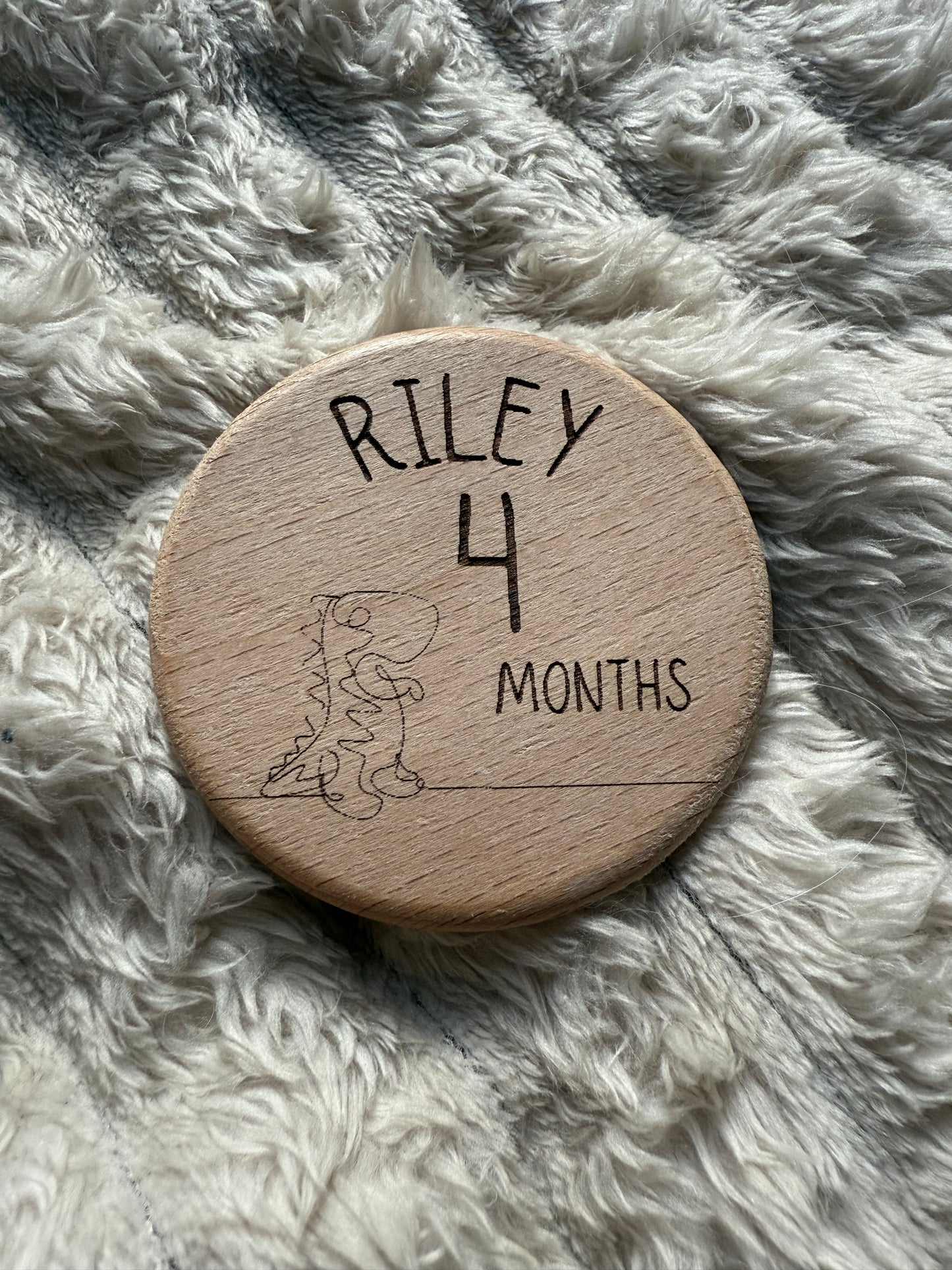 Personalised Month By Month Milestone Wooden Tiles