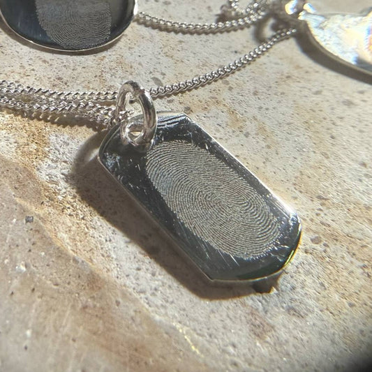 DogTag Pendant Necklace | Stirling Silver | Engraved Keepsakes