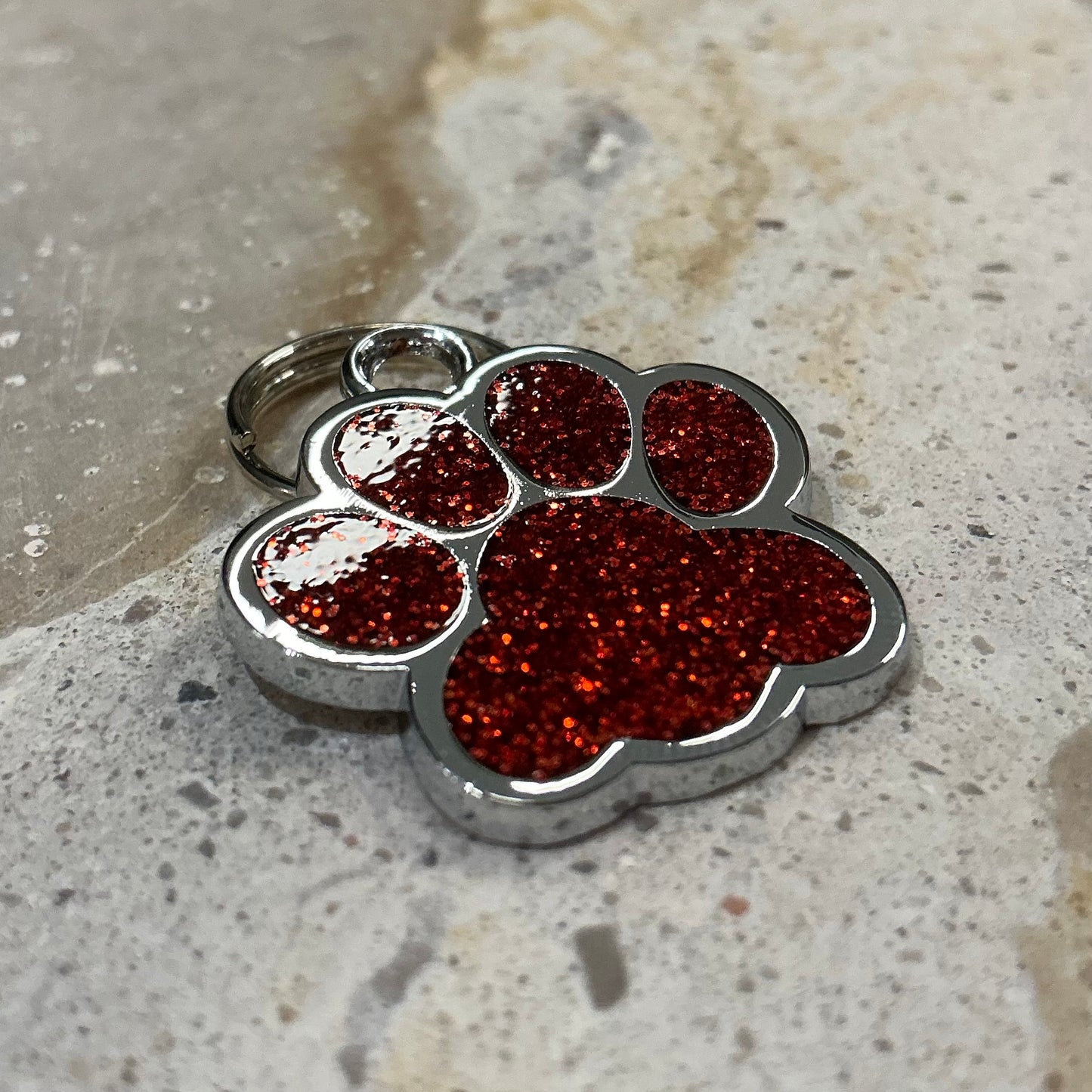 Coloured Glitter Paw Nametag | Custom Pet Accessories